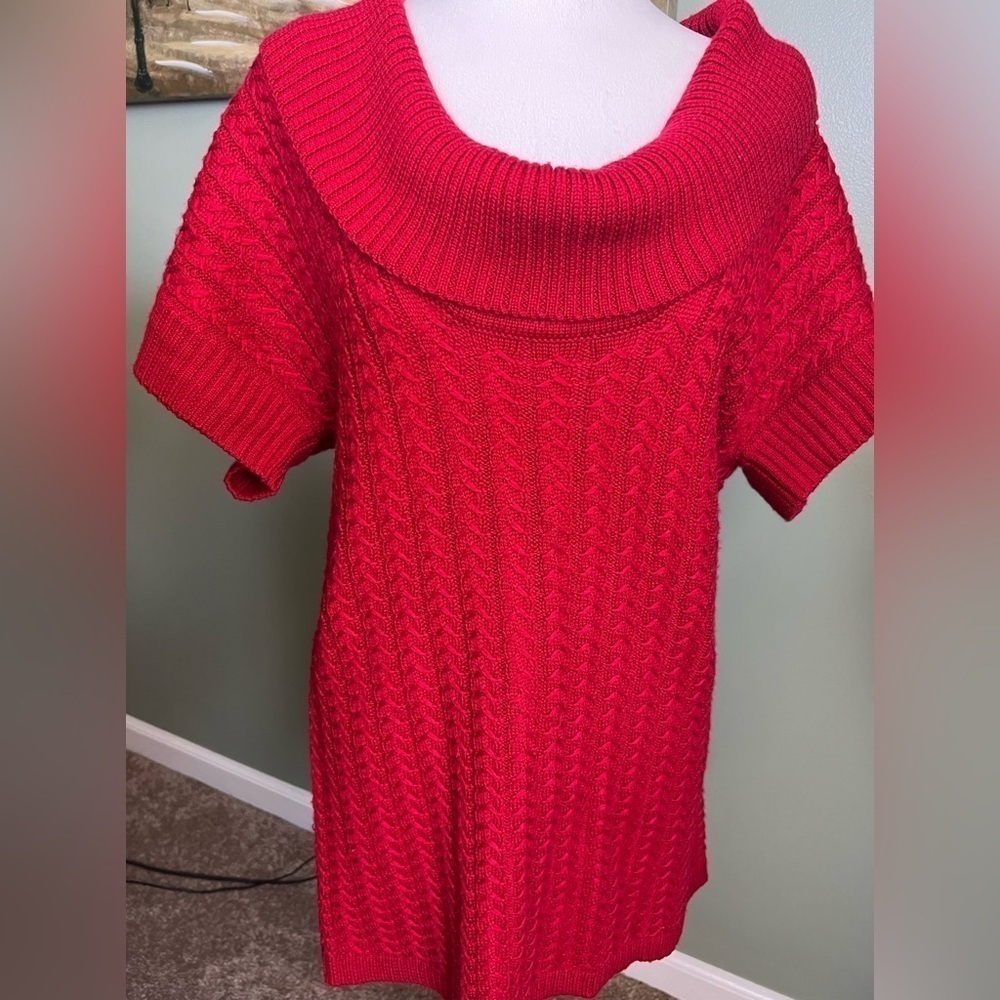 Calvin Klein long red sweater perfect for the holidays size M.